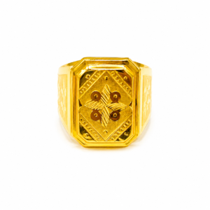 Classic Geometric Gold Ring – 2.990g Pure Gold