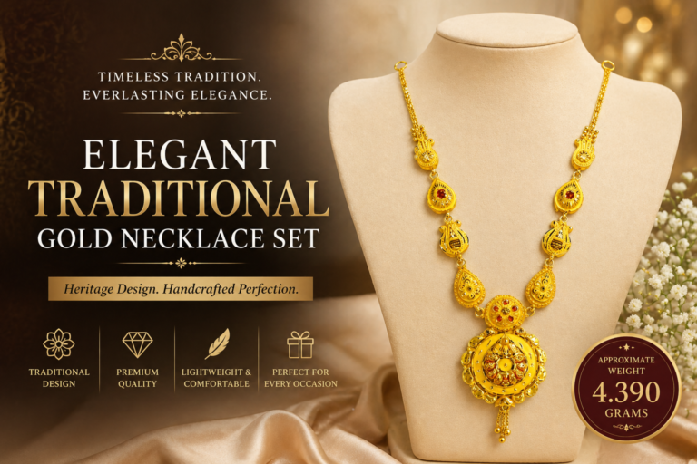 ✨ Elegant Traditional Gold Necklace Set – A Timeless Heritage Piece