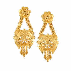 Elegant Traditional Gold Drop Earrings (3.057g)