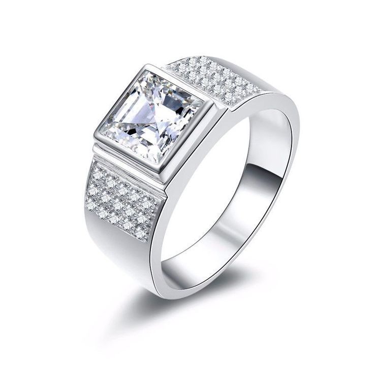 Premium 925 Silver Square Stone Ring